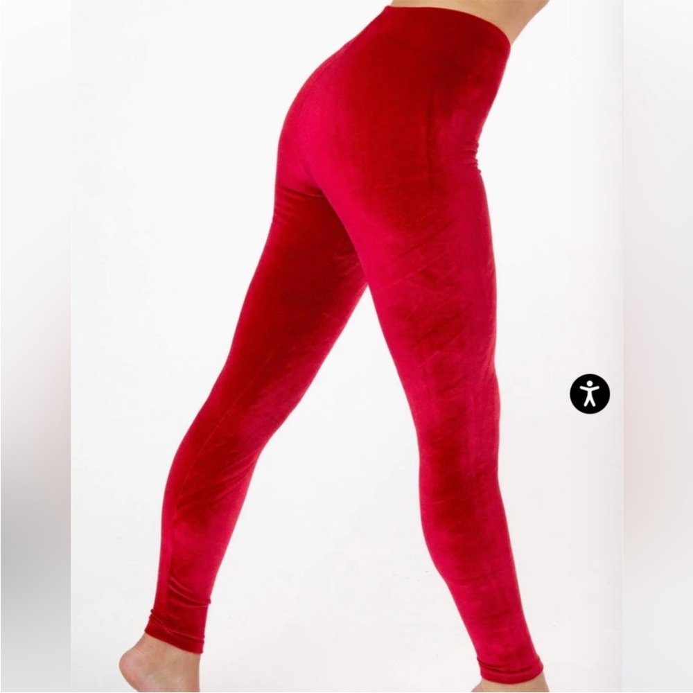 American Apparel velvet leggings S Candy Apple Red